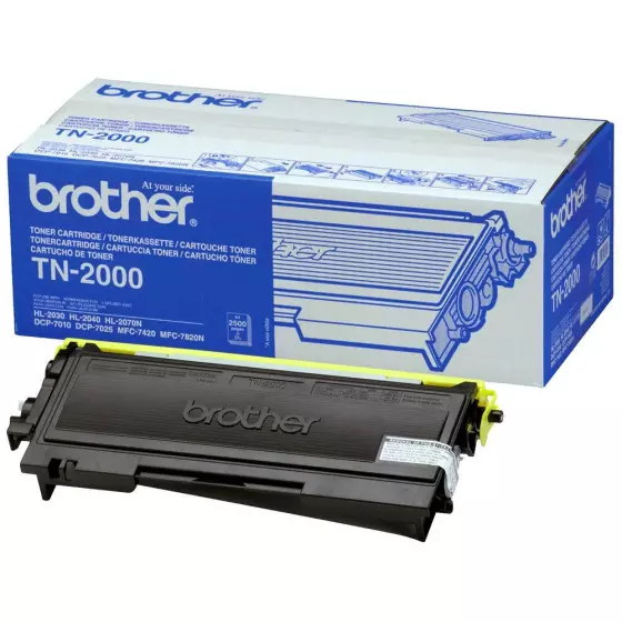 Toner BROTHER TN2000 noir de 2500 pages - cartouche laser de marque BROTHER TN-2000