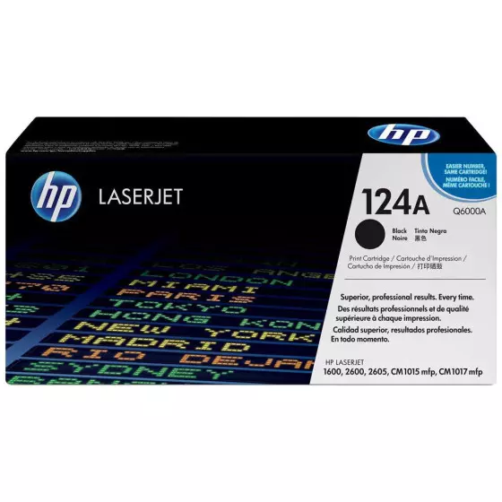 Toner HP 124A (Q6000A) noir de 2000 pages - cartouche laser de marque HP