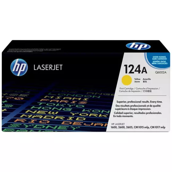 Toner HP 124A (Q6002A) jaune de 2000 pages - cartouche laser de marque HP