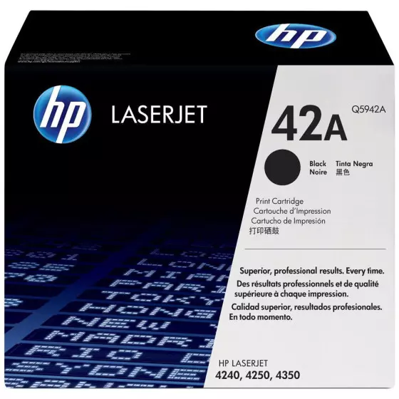 Toner HP 42A (Q5942A) noir de 10000 pages - cartouche laser de marque HP