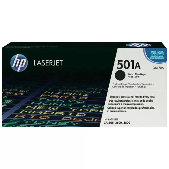 Toner HP 501A (Q6470A) noir de 6000 pages - cartouche laser de marque HP