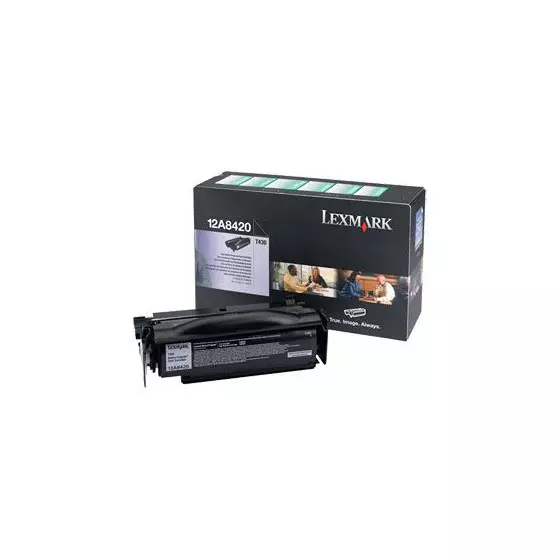 Toner LEXMARK T430 (12A8420) noir de 6000 pages - cartouche laser de marque LEXMARK