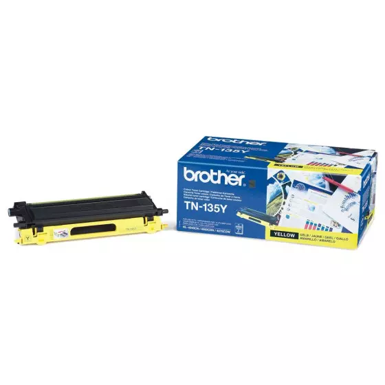 Toner BROTHER TN135Y (TN-135Y) jaune de 4000 pages - cartouche laser de marque BROTHER