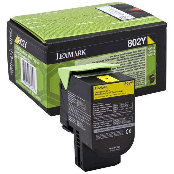 Lexmark 802Y - Toner de marque Lexmark 80C20Y0 LRP jaune (simple capacité)