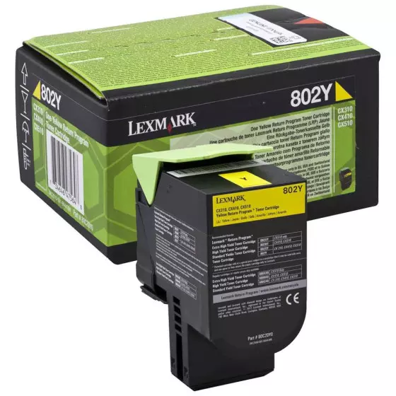 Toner LEXMARK 802Y (80C20Y0) jaune de 1000 pages - cartouche laser de marque LEXMARK