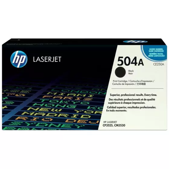 Toner HP 504A (CE250A) noir de 5000 pages - cartouche laser de marque HP