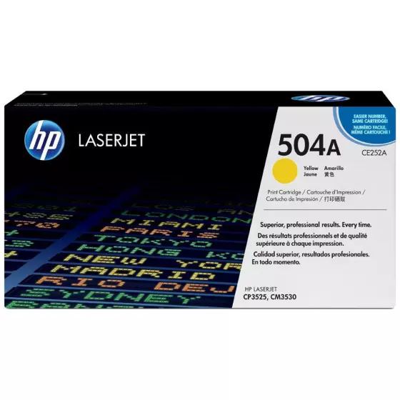 Toner HP 504A (CE252A) jaune de 7000 pages - cartouche laser de marque HP