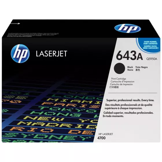Toner HP 643A (Q5950A) noir de 11000 pages - cartouche laser de marque HP