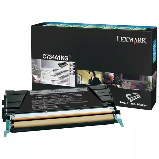Toner LEXMARK C734AK (0C734A1KG) noir de 8000 pages - cartouche laser de marque LEXMARK