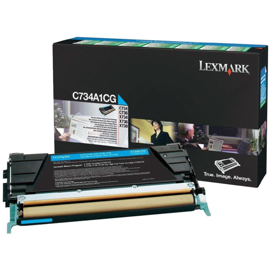 Lexmark C734A1CG - Toner de marque Lexmark C734A1CG LRP cyan