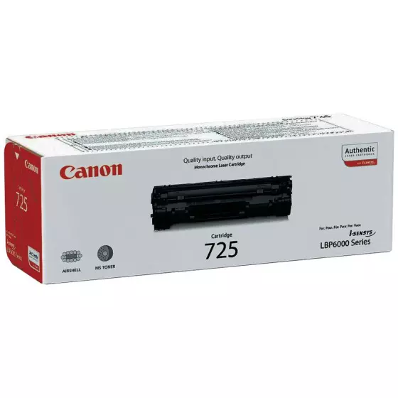 Toner CANON 725 (3484B002) noir de 1600 pages - cartouche laser de marque CANON
