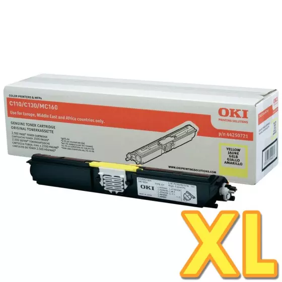 Toner OKI MC160 (44250721) jaune de 2500 pages - cartouche laser de marque OKI