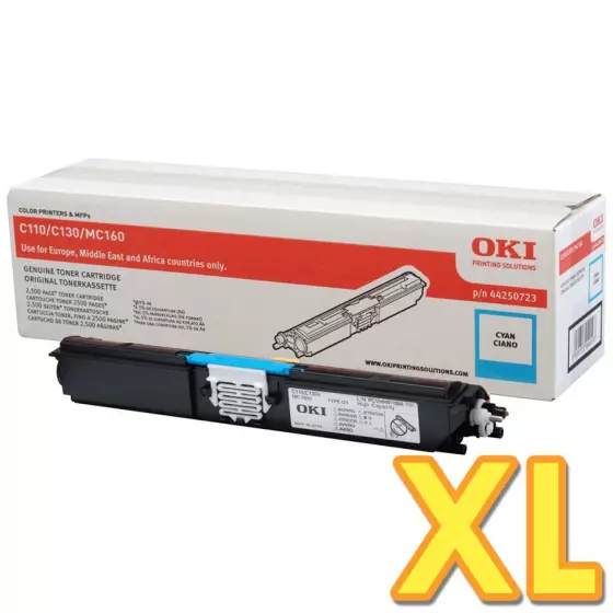 Toner OKI MC160 (44250723) cyan de 2500 pages - cartouche laser de marque OKI