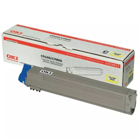 Toner OKI C9600 / C9800 (42918913) jaune de 15000 pages - cartouche laser de marque OKI