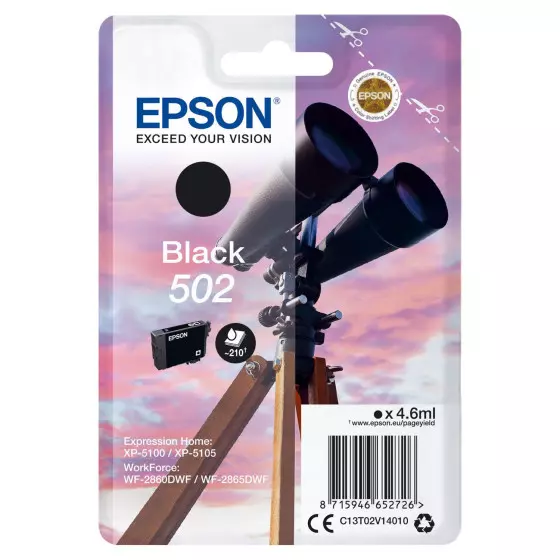 Cartouche EPSON 502 Jumelles (C13T02V14010) noir - cartouche d'encre de marque EPSON