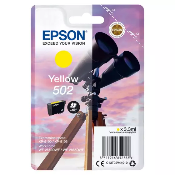 Cartouche EPSON 502 Jumelles (C13T02V44010) jaune - cartouche d'encre de marque EPSON