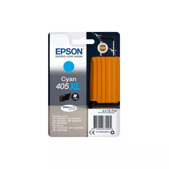 Cartouche EPSON 405XL Valise (C13T05H24010) cyan - cartouche d'encre de marque EPSON