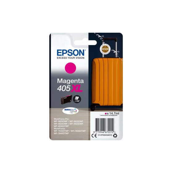 Epson 405XL magenta. Cartouche d'encre de marque Epson Valise 14,7ml