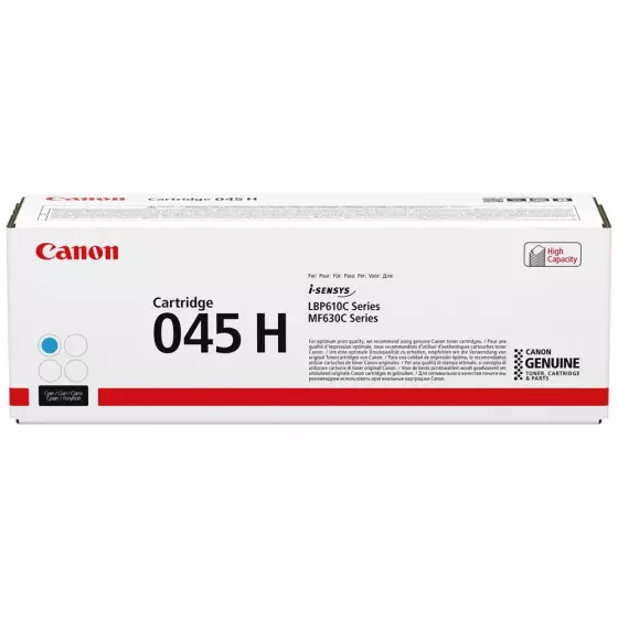 Toner laser de marque Canon 045H / 1245C002 cyan - 2200 pages