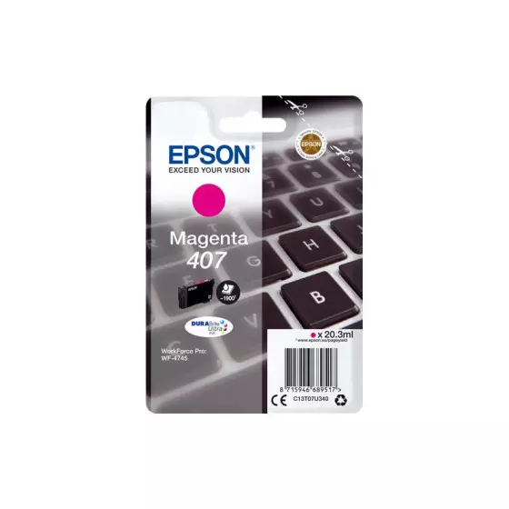 Cartouche EPSON 407 Clavier (C13T07U340) magenta - cartouche d'encre de marque EPSON