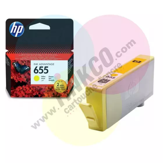 Cartouche HP 655 / CZ112AE (CZ112AE) jaune - cartouche d'encre de marque HP