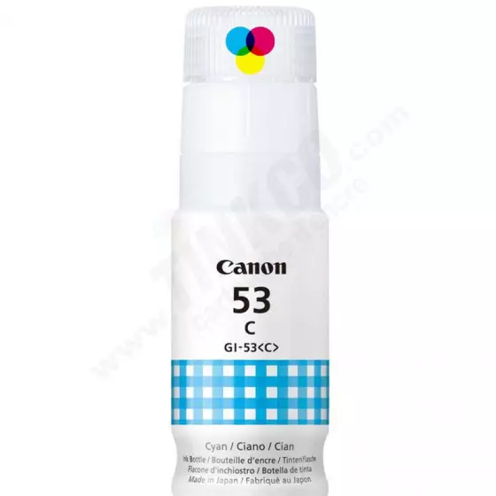Cartouche d'encre de marque CANON GI-53C Cyan 3000 pages - consommable original
