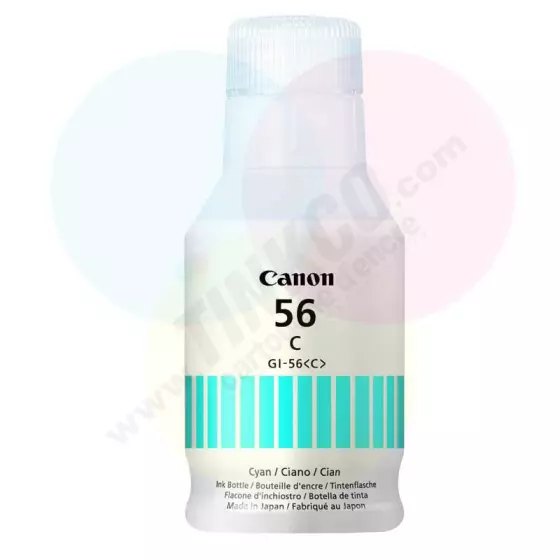 Bouteille CANON GI-56C (GI56C) cyan - bouteille d'encre de marque CANON