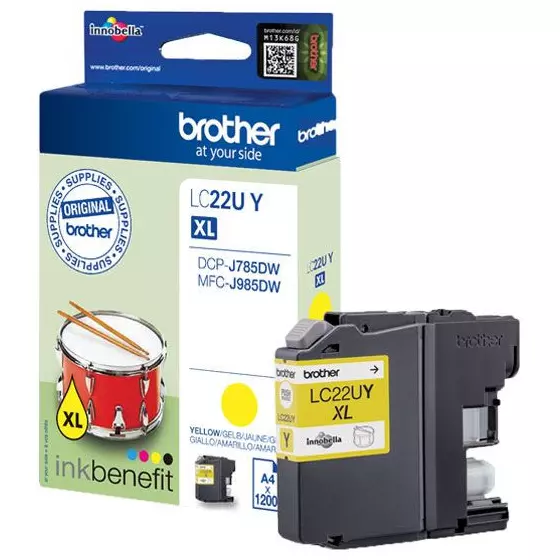 Cartouche BROTHER LC22UY XL (LC22UY) jaune - cartouche d'encre de marque BROTHER