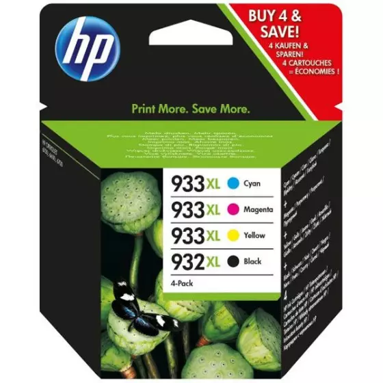 HP 932 / 933 (C2P42AE) - Pack de 4 cartouches de marque HP 932XL et 933XL noir et couleurs