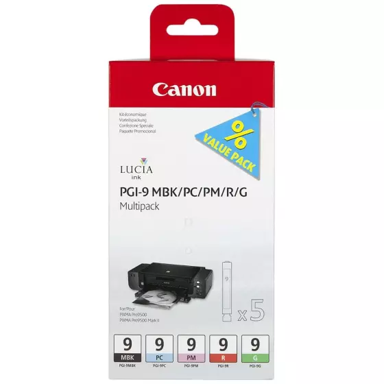 Multipack Canon PGI-9 - Pack de 5 cartouches de marque Canon 1033B013