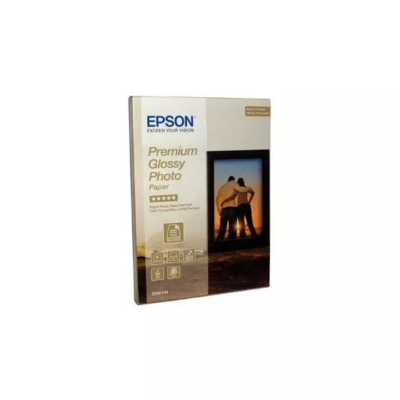 Papier Photo Brillant de Marque Epson Premium Glossy Photo 255g : boîte de 30 feuilles 13x18