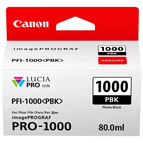 Cartouche CANON PFI-1000PBK (PFI1000PBK) photo noir - cartouche d'encre de marque CANON