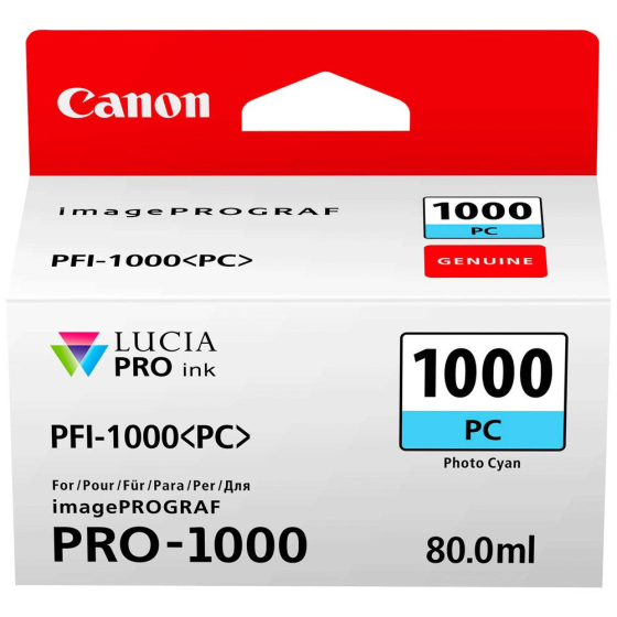 Cartouche d'encre de marque Canon PFI-1000PC photo cyan