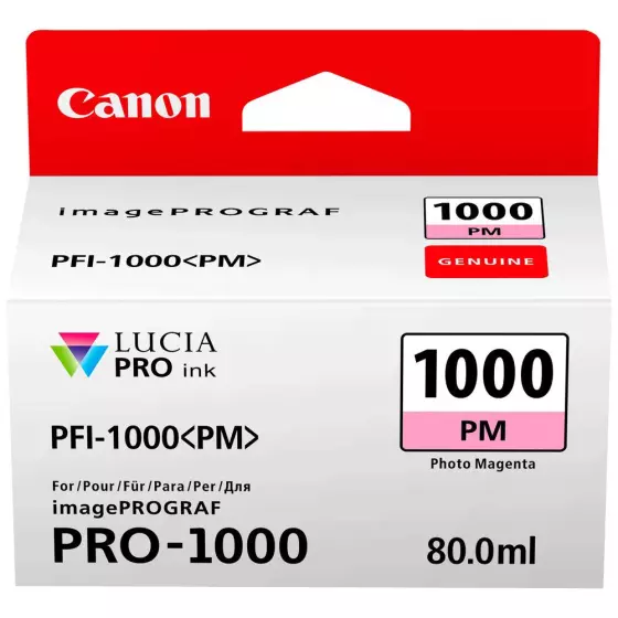 Cartouche CANON PFI-1000PM (PFI1000PM) photo magenta - cartouche d'encre de marque CANON
