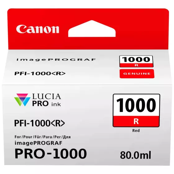 Cartouche CANON PFI-1000R (PFI1000R) rouge - cartouche d'encre de marque CANON