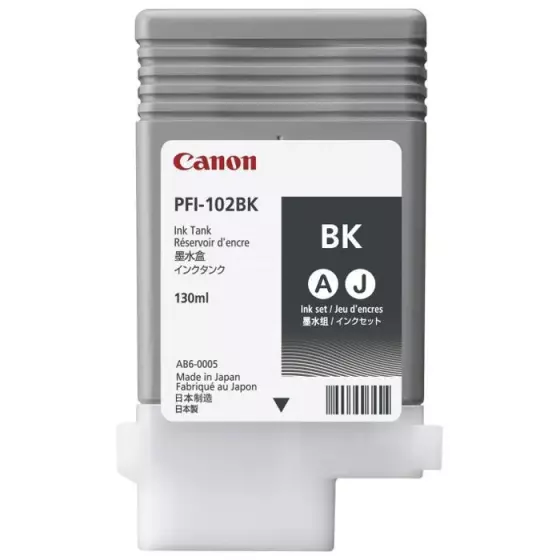 Cartouche CANON PFI-102BK (PFI102BK) noir - cartouche d'encre de marque CANON