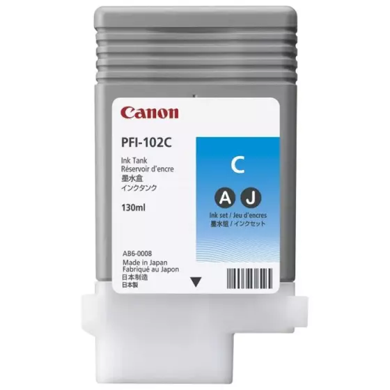 Cartouche CANON PFI-102C (PFI102C) cyan - cartouche d'encre de marque CANON