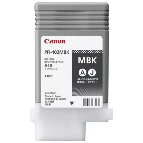 Cartouche CANON PFI-102MBK (PFI102MBK) noir mat - cartouche d'encre de marque CANON
