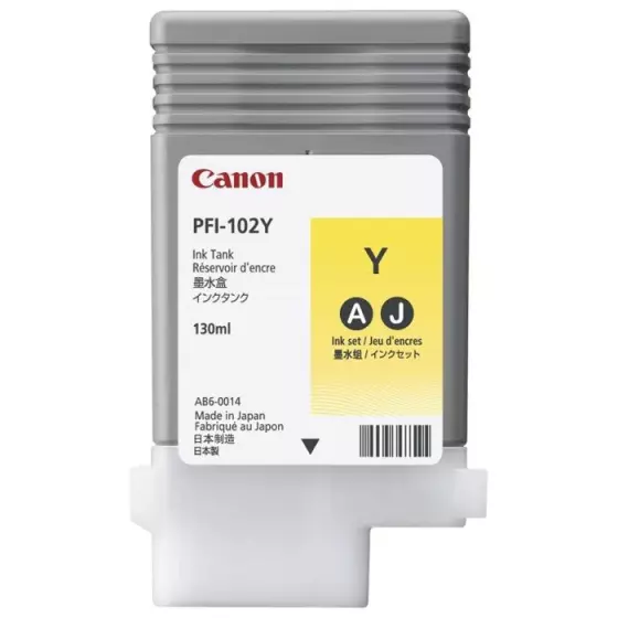 Cartouche CANON PFI-102Y (PFI102Y) jaune - cartouche d'encre de marque CANON