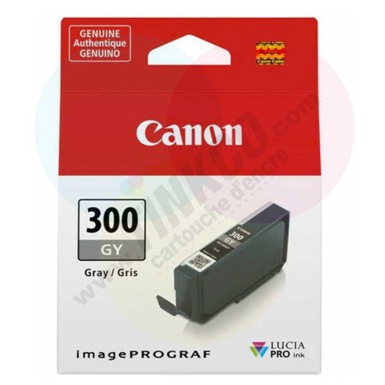 Canon PFI-300GY Grise, Cartouche de marque Canon PFI-300GY / 4200C001 Grise - 14,4ml
