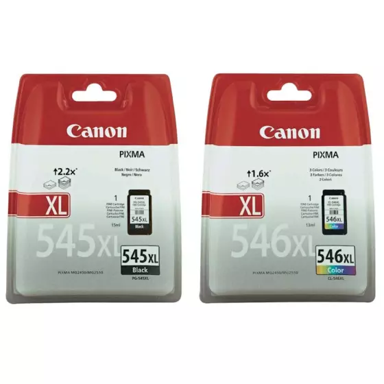 Canon PG-545XL CL-546XL - Lot de 2 cartouches d'encre de marque 8286B007