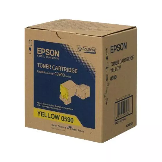 Toner EPSON C3900 (C13S050590) jaune de 6000 pages - cartouche laser de marque EPSON