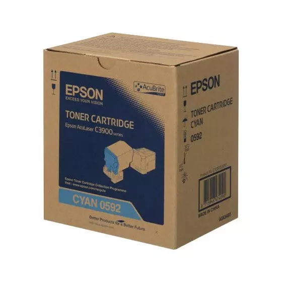 Toner EPSON C3900 (C13S050592) cyan de 6000 pages - cartouche laser de marque EPSON
