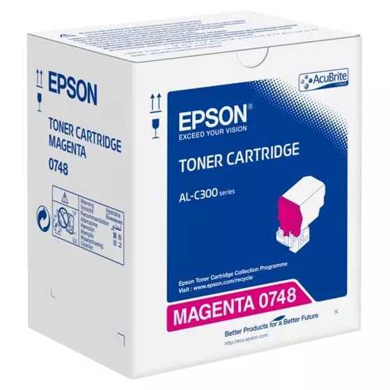 Toner de marque Epson C13S050748 magenta - 8000 pages
