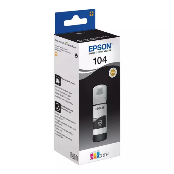 Bouteille EPSON 104 / C13T00P140 (T00P1) noir - bouteille d'encre de marque EPSON