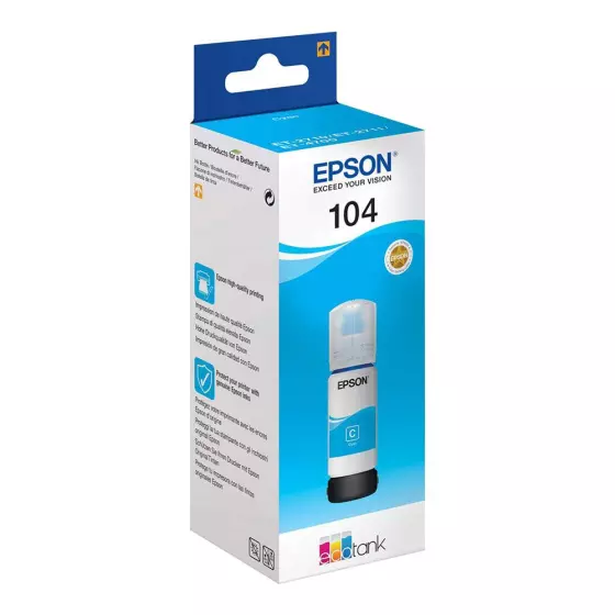 Bouteille EPSON 104 / C13T00P240 (T00P2) cyan - bouteille d'encre de marque EPSON