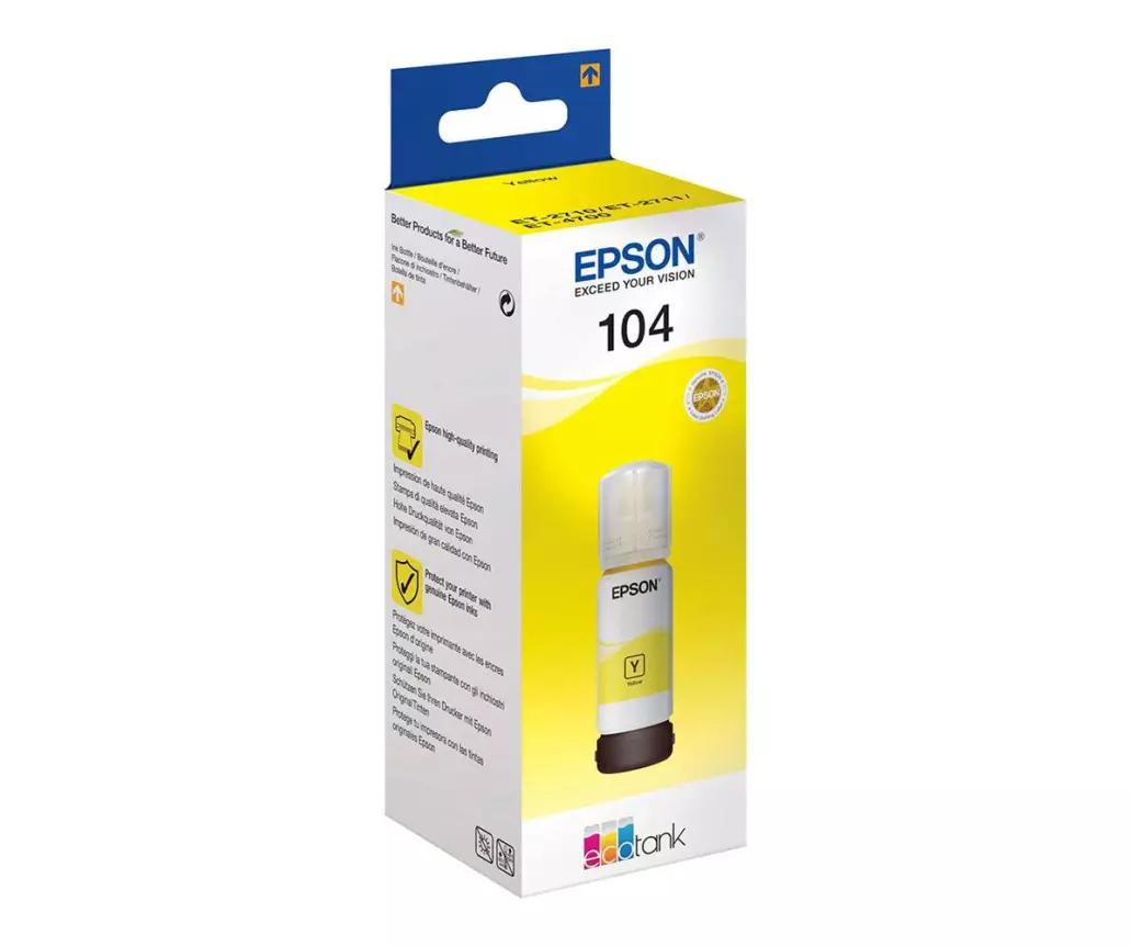 Bouteille EPSON 104 / C13T00P440 (T00P4) jaune - bouteille d'encre de  marque EPSON