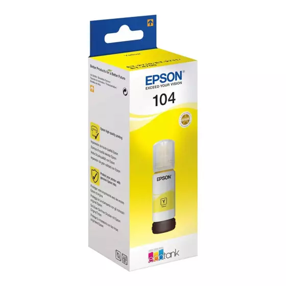 Bouteille EPSON 104 / C13T00P440 (T00P4) jaune - bouteille d'encre de marque EPSON