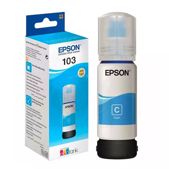 Bouteille EPSON 103 (C13T00S24A10) cyan - bouteille d'encre de marque EPSON