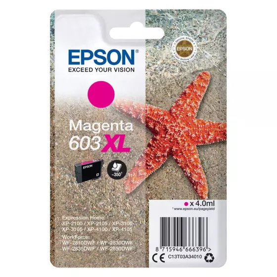 Cartouche EPSON 603XL Etoile de Mer C13T03A34010 (T03A3) magenta - cartouche  d'encre de marque EPSON